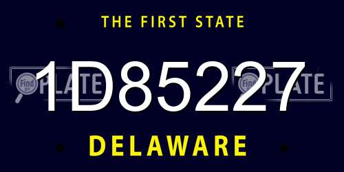 1D85227 Delaware License Plate