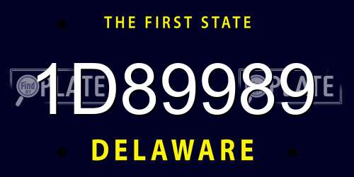 1D89989 Delaware License Plate