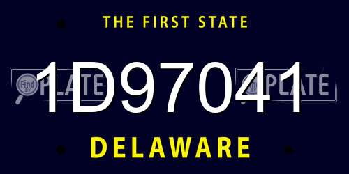 1D97041 Delaware License Plate