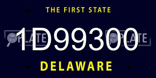 1D99300 Delaware License Plate