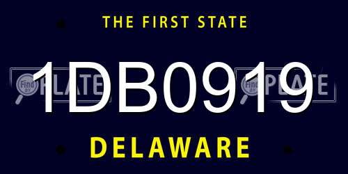 1DB0919 Delaware License Plate