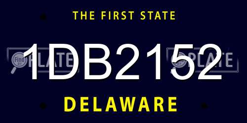 1DB2152 Delaware License Plate