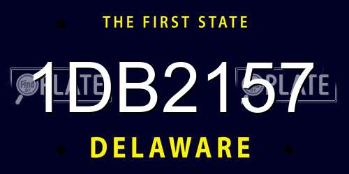 1DB2157 Delaware License Plate