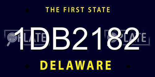 1DB2182 Delaware License Plate