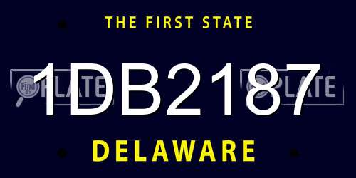 1DB2187 Delaware License Plate