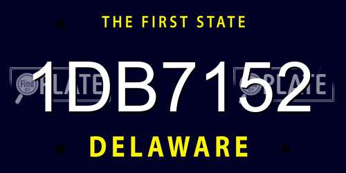 1DB7152 Delaware License Plate