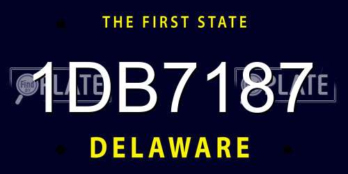 1DB7187 Delaware License Plate