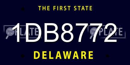 1DB8772 Delaware License Plate