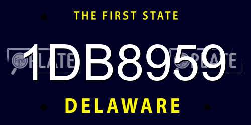 1DB8959 Delaware License Plate