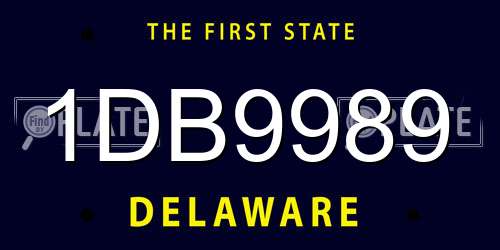 1DB9989 Delaware License Plate