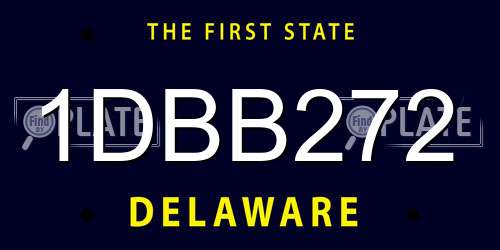 1DBB272 Delaware License Plate