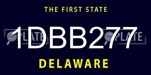 1DBB277 Delaware License Plate