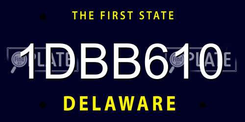 1DBB610 Delaware License Plate