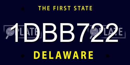 1DBB722 Delaware License Plate