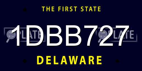 1DBB727 Delaware License Plate