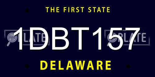 1DBT157 Delaware License Plate