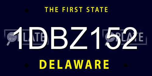 1DBZ152 Delaware License Plate