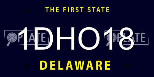1DHO18 Delaware License Plate