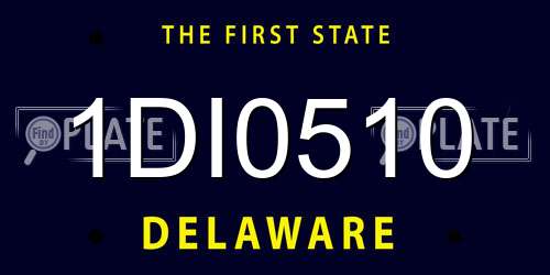 1DI0510 Delaware License Plate