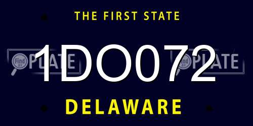1DO072 Delaware License Plate