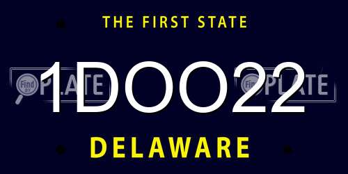 1DOO22 Delaware License Plate
