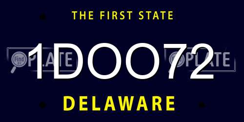 1DOO72 Delaware License Plate