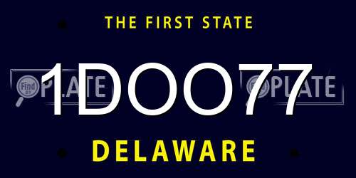 1DOO77 Delaware License Plate