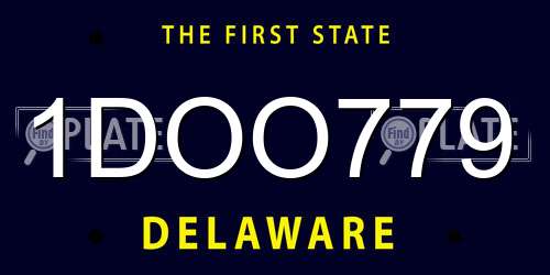1DOO779 Delaware License Plate