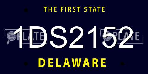 1DS2152 Delaware License Plate