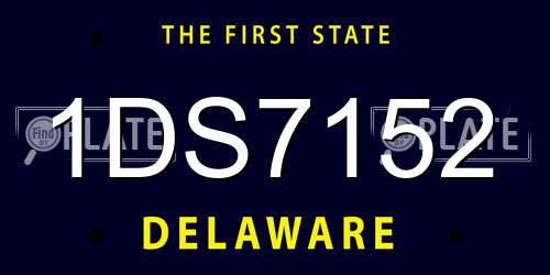 1DS7152 Delaware License Plate