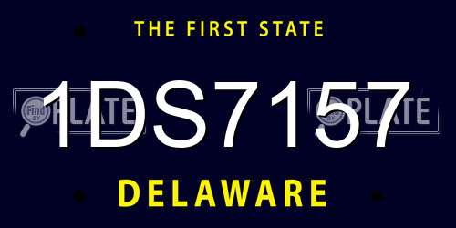 1DS7157 Delaware License Plate
