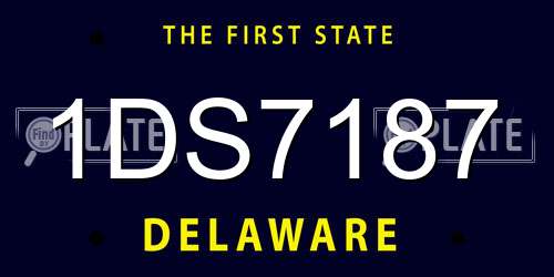 1DS7187 Delaware License Plate