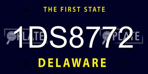 1DS8772 Delaware License Plate