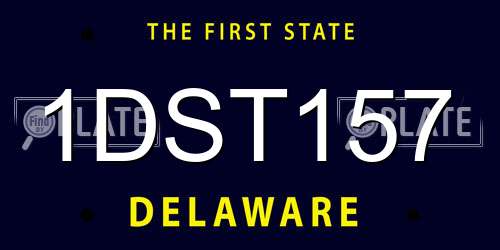 1DST157 Delaware License Plate