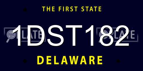 1DST182 Delaware License Plate