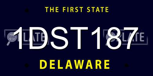 1DST187 Delaware License Plate