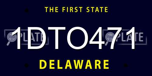 1DTO471 Delaware License Plate