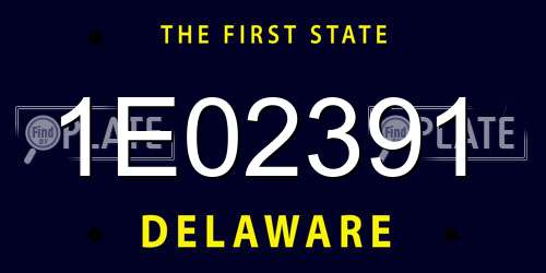1E02391 Delaware License Plate