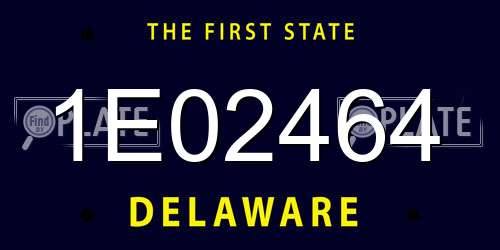 1E02464 Delaware License Plate
