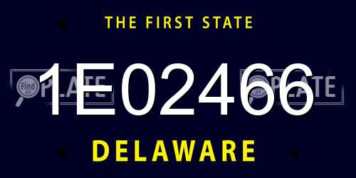 1E02466 Delaware License Plate