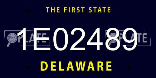 1E02489 Delaware License Plate