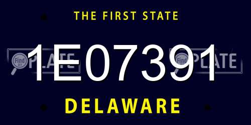 1E07391 Delaware License Plate