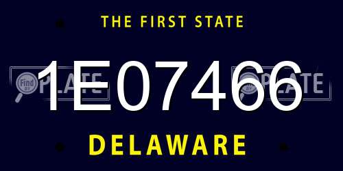 1E07466 Delaware License Plate