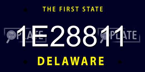1E28811 Delaware License Plate