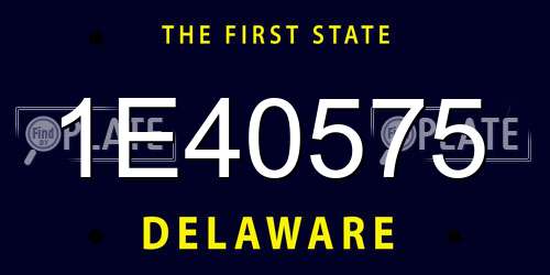 1E40575 Delaware License Plate