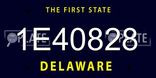 1E40828 Delaware License Plate