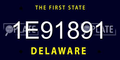 1E91891 Delaware License Plate