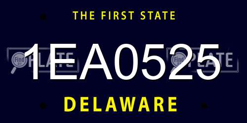 1EA0525 Delaware License Plate