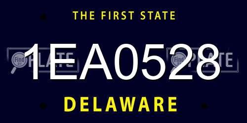1EA0528 Delaware License Plate