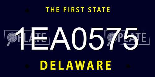 1EA0575 Delaware License Plate